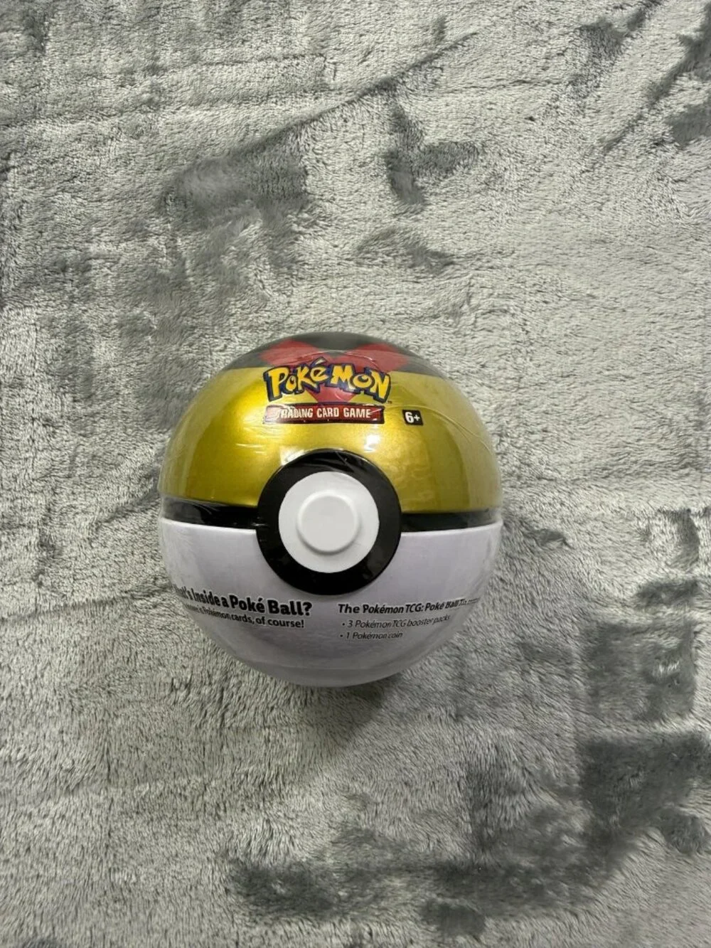 Pokemon TCG Level Ball Poke Ball Tin 3 Booster Packs Coin Gold New Sealed Metal
